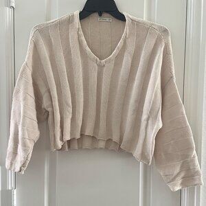 Cotton On Beige Cropped Knit Sweater S/P